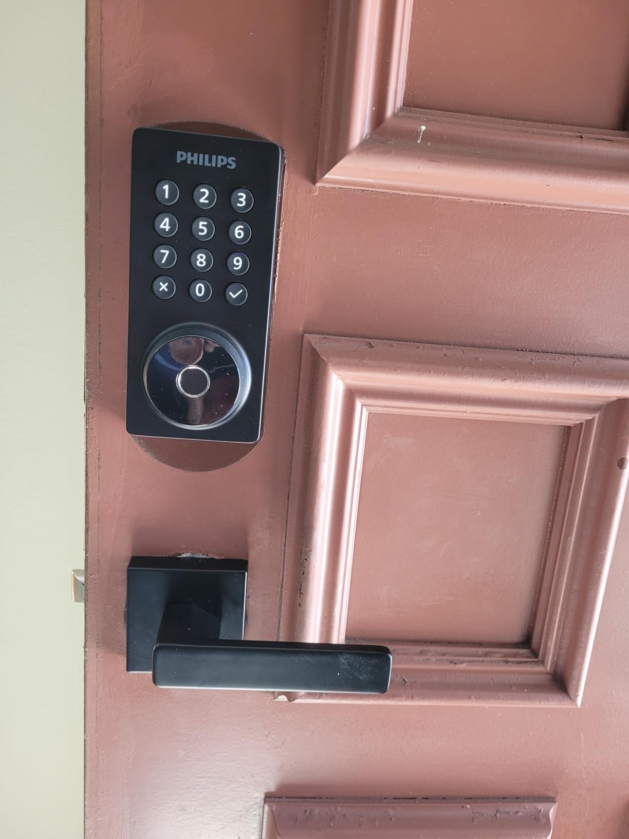 Philips WiFi Keypad Door Lock with Handle, Built-in WiFi, APP Remote Control, Voice & Fingerprint Unlock, Smart Locks for Front Door with Auto Lock, Digital Front Door Lock Set, Keyless Entry Deadbolt customer photo 1