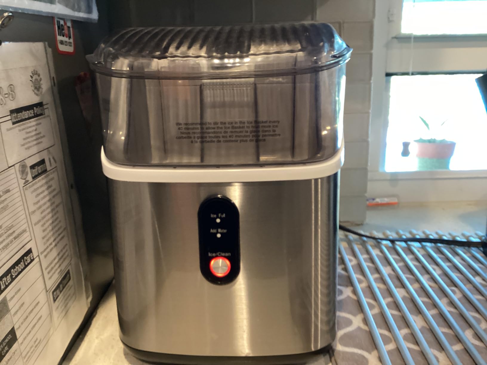 Kismile Nugget Ice Makers Countertop,Portable Ice Machine with Crushed Ice, 35lbs/Day,Self-Cleaning,One-Click Operation for Home Use(Silver) customer photo 1