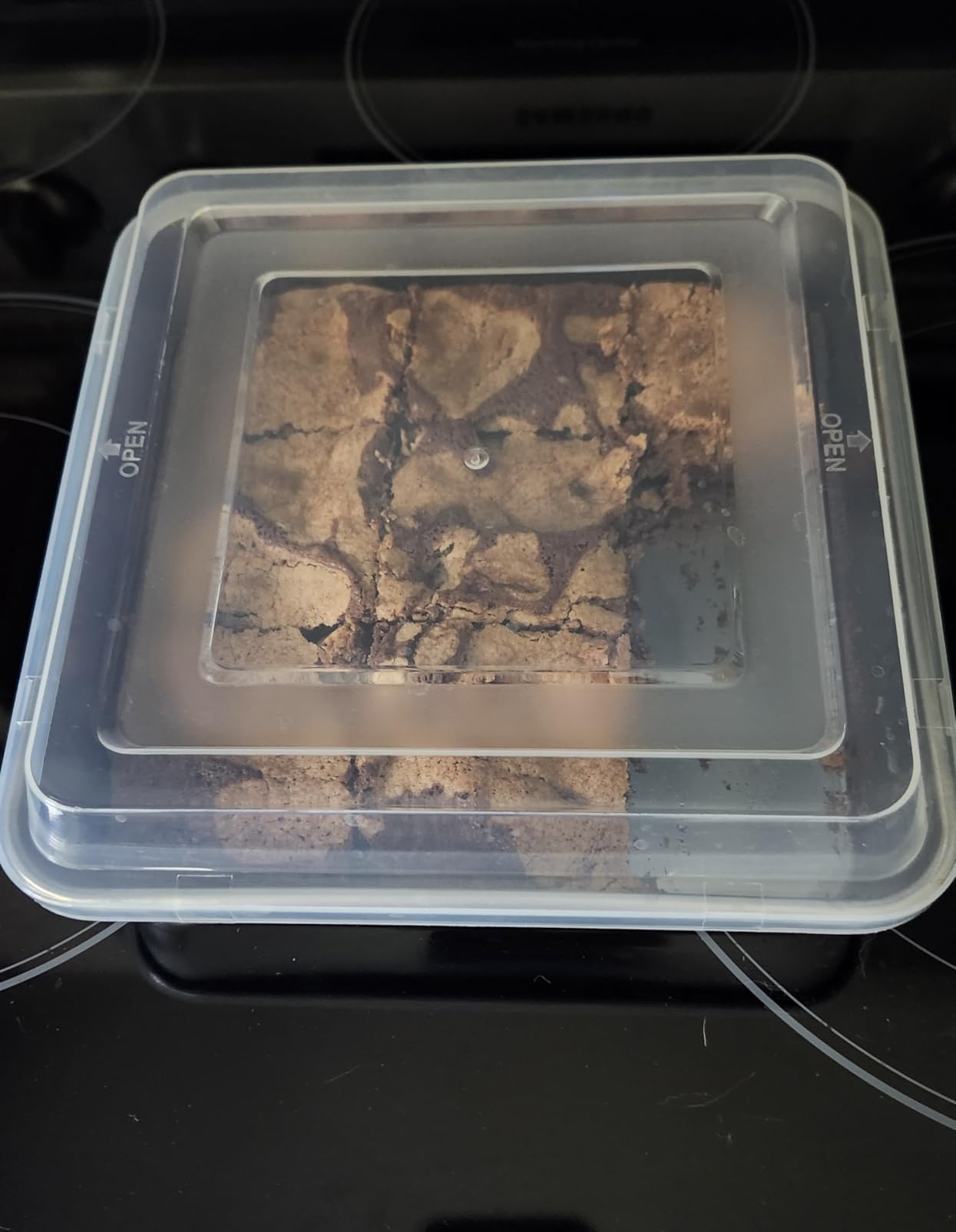 E-far 6 x 6-Inch Square Baking Pan with Lid, Small Stainless Steel Cake Brownie Pans Trays Dishes for Toaster Oven Air Fryer, Healthy & Dishwasher Safe - Set of 2(2 Pans + 2 Lids) - Customer Photo 1