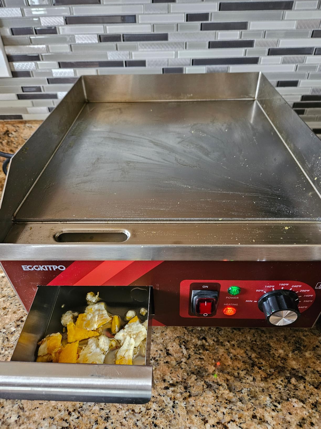 EGGKITPO 36 Inch CSA Certified Commercial Propane/Natural Gas Griddle Manual Controls 90,000 BTU Countertop Flat Top Grill Hot Plate with Independeent Knob 3 Burners Teppanyaki Grill for Restaurant - Customer Photo 5