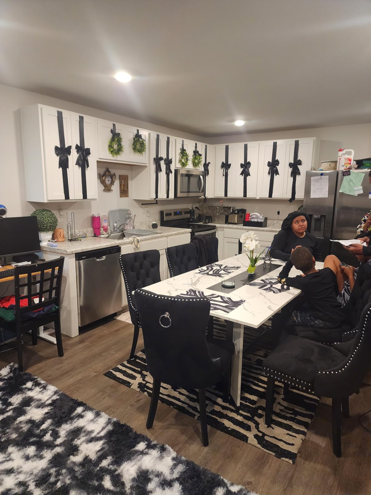 78 Inch Dining Table for 6 8 People,Modern Rectangular Kitchen Table W/Waterproof Tabletop,Large Modern Dining Room Tables W/Adjustable Legs,Wooden Dinner Table for Kitchen Dining Room Customer Review 78 Inch Dining Table for 6 8 People,Modern Rectangular Kitchen Table W/Waterproof Tabletop,Large Modern Dining Room Tables W/Adjustable Legs,Wooden Dinner Table for Kitchen Dining Room - Customer Photo 1