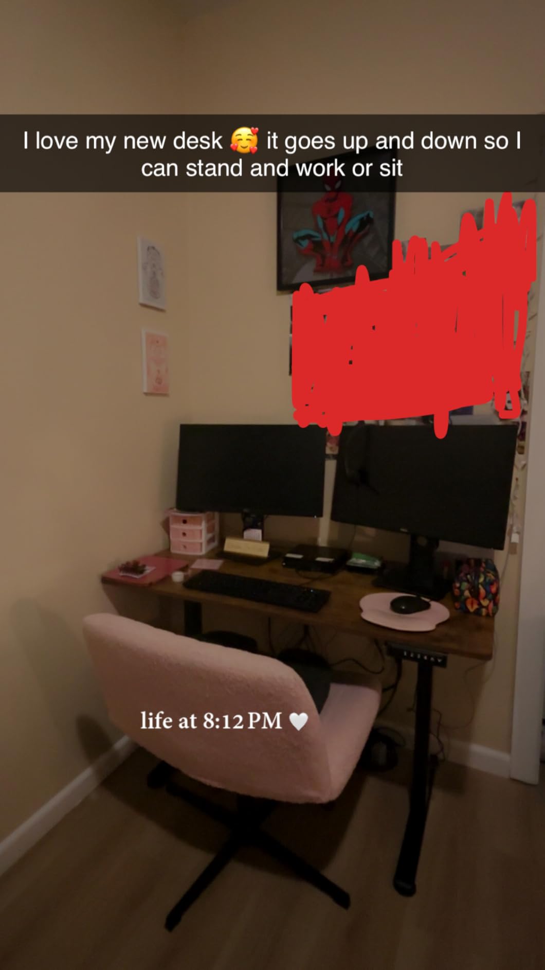 Furmax Electric Standing Desk, 45 x 24 Inches Sit Stand up Desk, Sit Stand Height Adjustable Home Office Desk with 4 Height Position Memory - with Splice Board (Rustic Brown, 45) customer photo 1