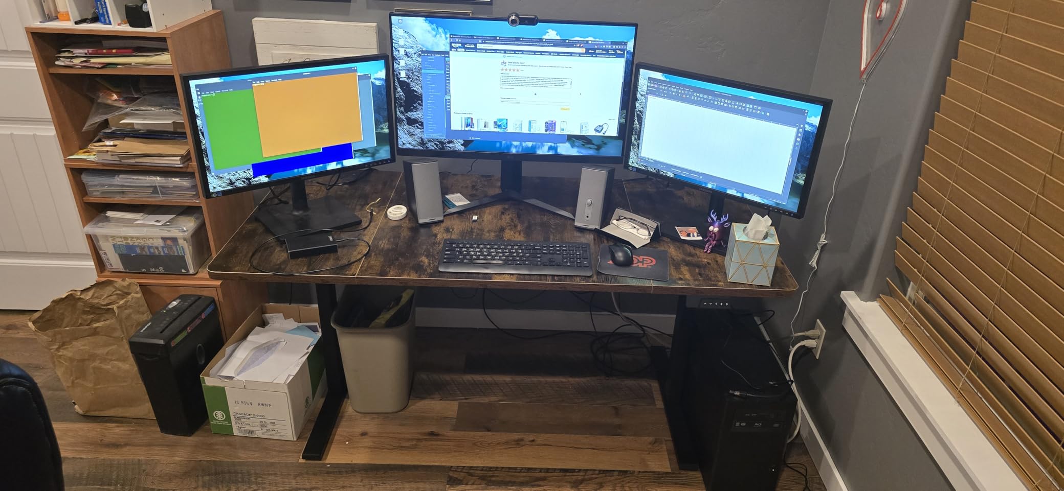 Electric Standing Desk Adjustable - 60x28 Inch Sit Stand Desk with 1 Inch Thick Tabletop, Double Beam Frame, 3 Memory Height Adjustment, Cable Management for Home Office customer photo 1