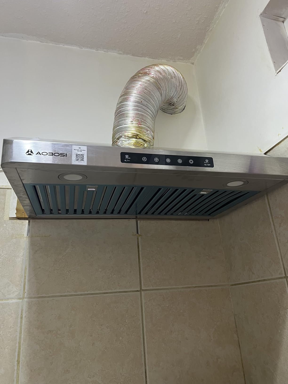 AAOBOSI Range Hood 30 inch Under Cabinet,800-CFM Gesture Sensing/Touch Control/Motor Upgrade Low Noise,3 Speed Range Hood with LED Lights Exhaust Fan, Stainless Steel Kitchen Vent Hood - Customer Photo 2