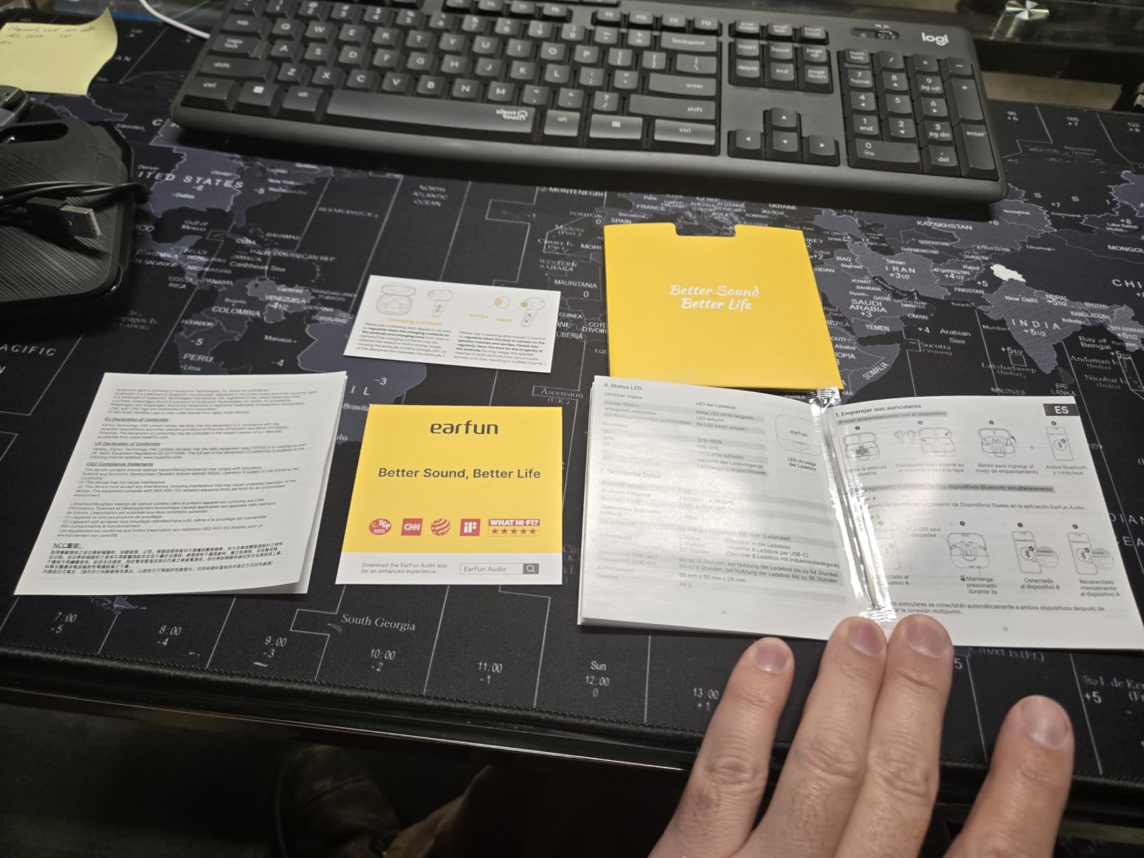 EarFun Air Pro 4+ Adaptive Noise Cancelling Wireless Earbuds, Qualcomm aptX Lossless, Dual Drivers, Translation Earbuds, Snapdragon Sound, 6 Mics AI Clear Calls, Hi-Res Sound, LDAC, Bluetooth 6.0, 54H customer photo 1