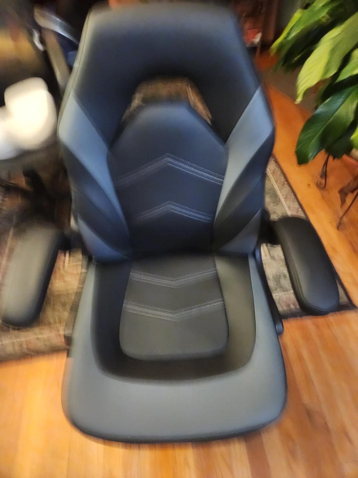 NEWBULIG Computer Gaming Desk Chair - Big Tall Ergonomic Lumbar Support with Flip-up Armrest and 360° Swivel Wheels, PU Leather Height Adjustable, for Home and Office, Grey customer photo 2