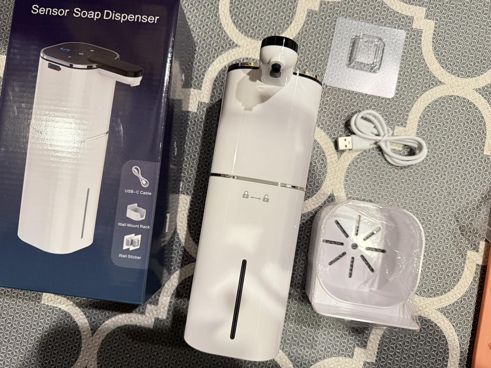 CATIRE Upgraded Larger Capacity Automatic Soap Dispenser Touchless, 17.6oz Liquid Hand Soap Dispenser, Rechargeable 2000mAh, 8 Adjustable Levels, 2-in-1 Wall Mount & Countertop for Kitchen Bathroom Customer Review CATIRE Upgraded Larger Capacity Automatic Soap Dispenser Touchless, 17.6oz Liquid Hand Soap Dispenser, Rechargeable 2000mAh, 8 Adjustable Levels, 2-in-1 Wall Mount & Countertop for Kitchen Bathroom - Customer Photo 2