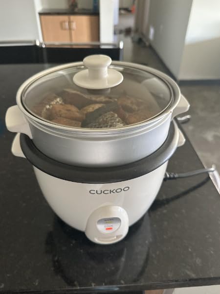 CUCKOO One Touch Rice Cooker 3-Cup (Uncooked) / 6-Cup (Cooked), Mini Rice Cooker & Warmer with Steamer Tray, Versatile Grain Cooker, Soup Maker, Auto Keep Warm, White (CR-0301C) - Customer Photo 1