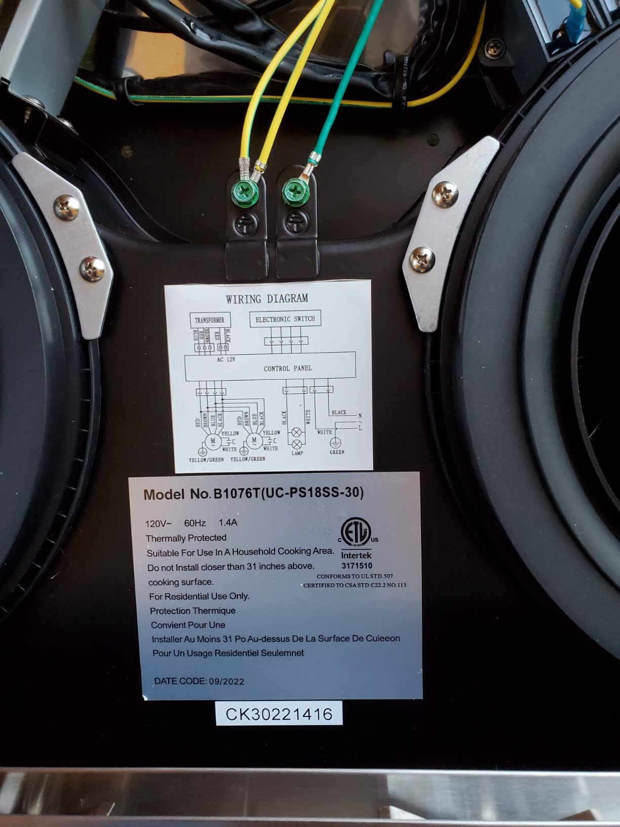 Hauslane Range Hood 36 Inch - Under Cabinet Range Hood, Stainless Steel Hood, Vent Hood 36 Inches, Stove Vent Hood for Kitchen, Kitchen Vent Hoods 36 Inch with LED - Chef Series PS18 - Customer Photo 5