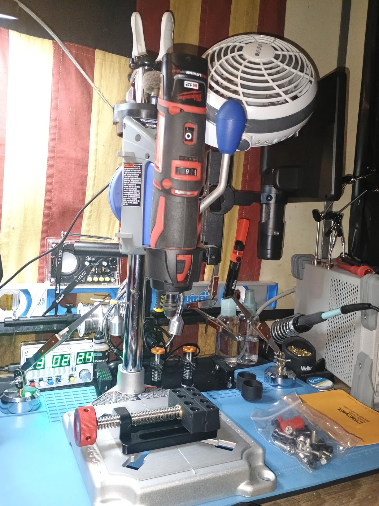 Dremel Drill Press Rotary Tool Workstation Stand with Wrench - Mini Portable Press & Tool Holder - 2 Inch Depth- Ideal for Drilling Perpendicular and Angled Holes - 220-01 customer photo 1