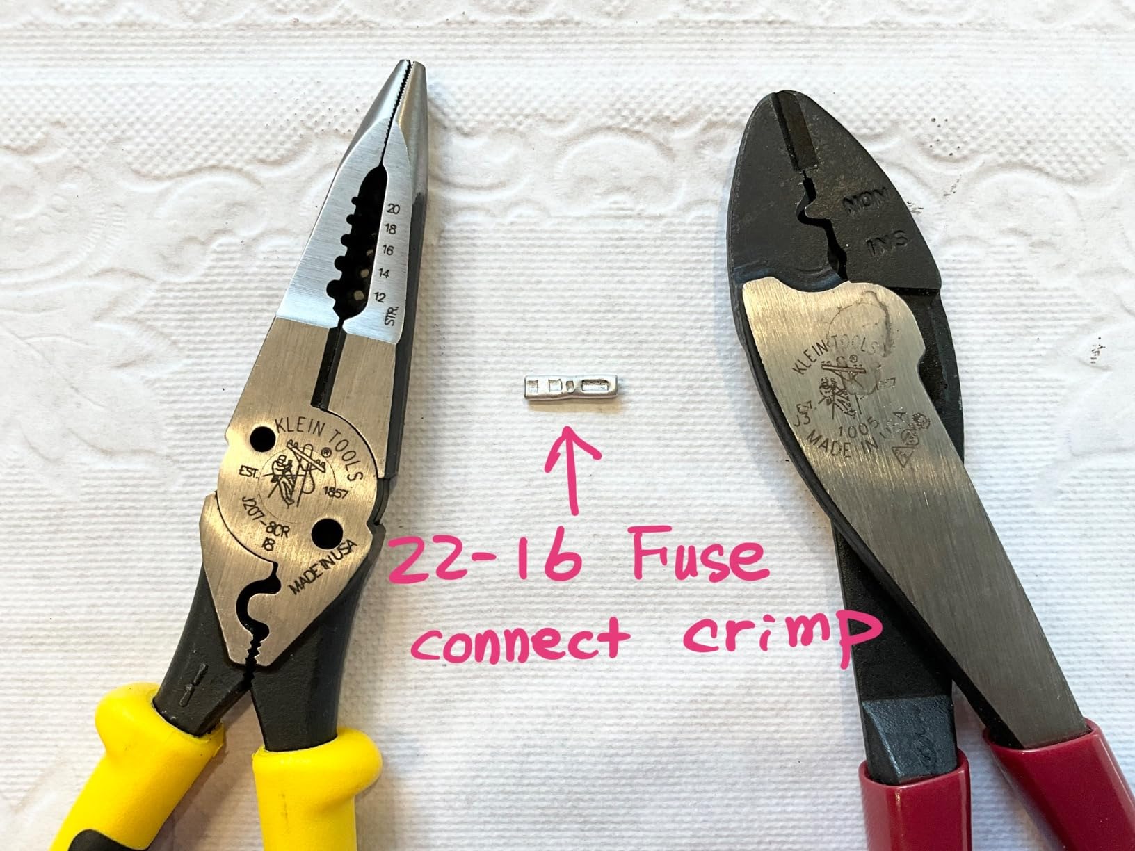 Klein Tools 1005 Cutting/Crimping Tool, Made in USA, Cutter/Crimper for 10-22 AWG Terminals and Connectors customer photo 2