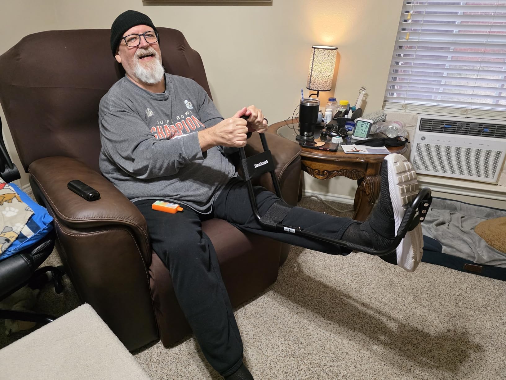 IdealStretch - Original Patented - Hamstring Stretcher, Lower Back Stretcher, Hip Stretcher, & Calf Stretcher - Knee Extension & Pain Relief customer photo 1