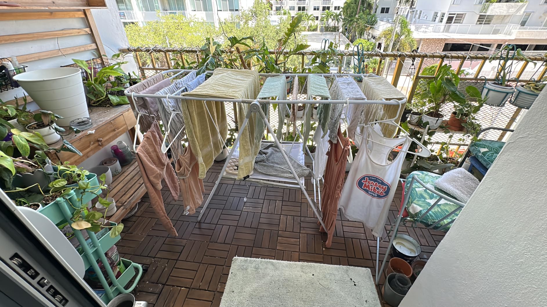 Honey-Can-Do Heavy-Duty Foldable Laundry Drying Rack - Portable Shoes & Clothes Rack for Indoor & Outdoor Use, Space-Saving Design, Easy to Fold Gullwing Design, Sturdy Metal, 50lb. Capacity, White customer photo 1