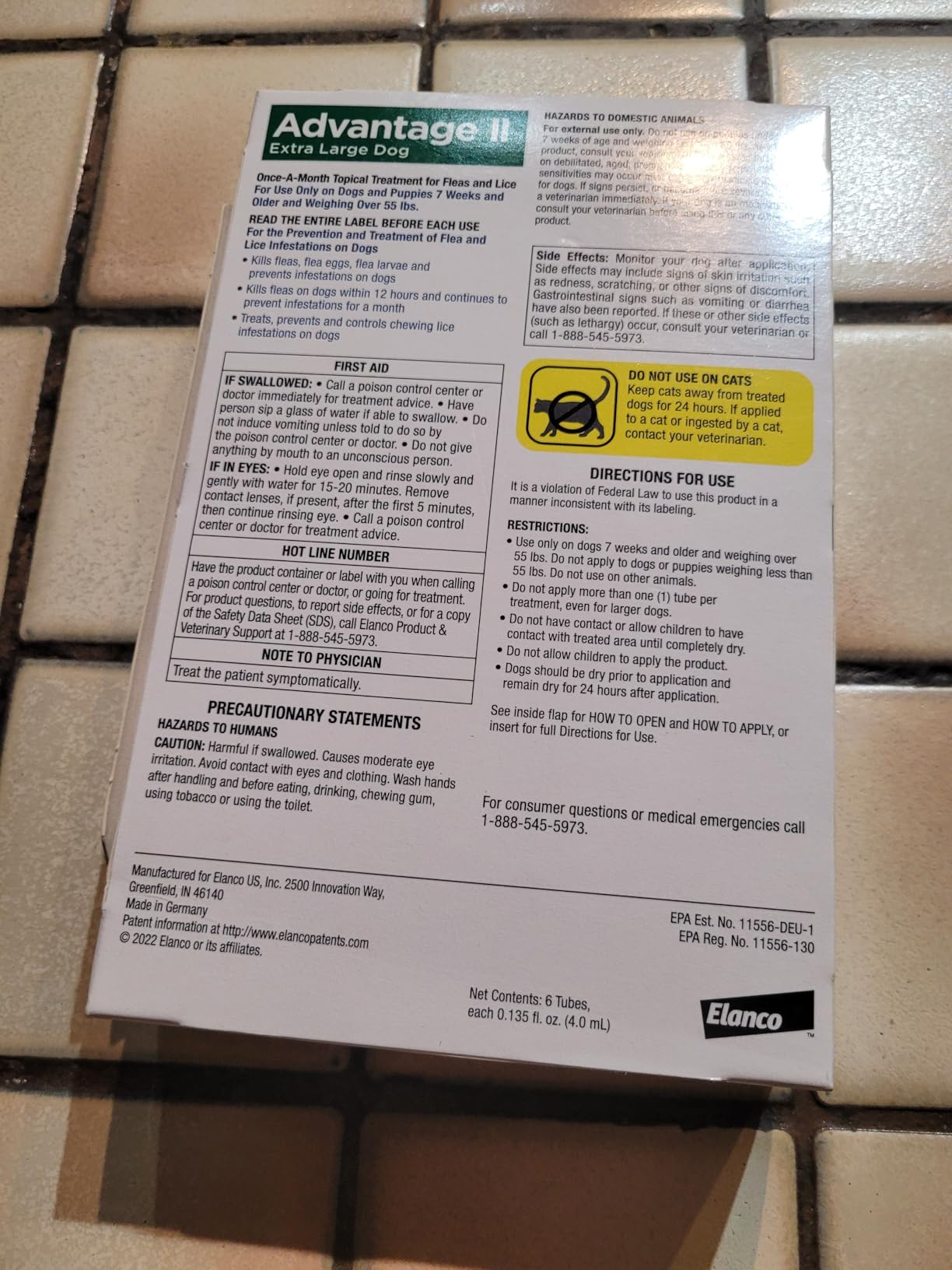Advantage II XL Dog Vet-Recommended Flea Treatment & Prevention | Dogs Over 55 lbs. | 6-Month Supply customer photo 1