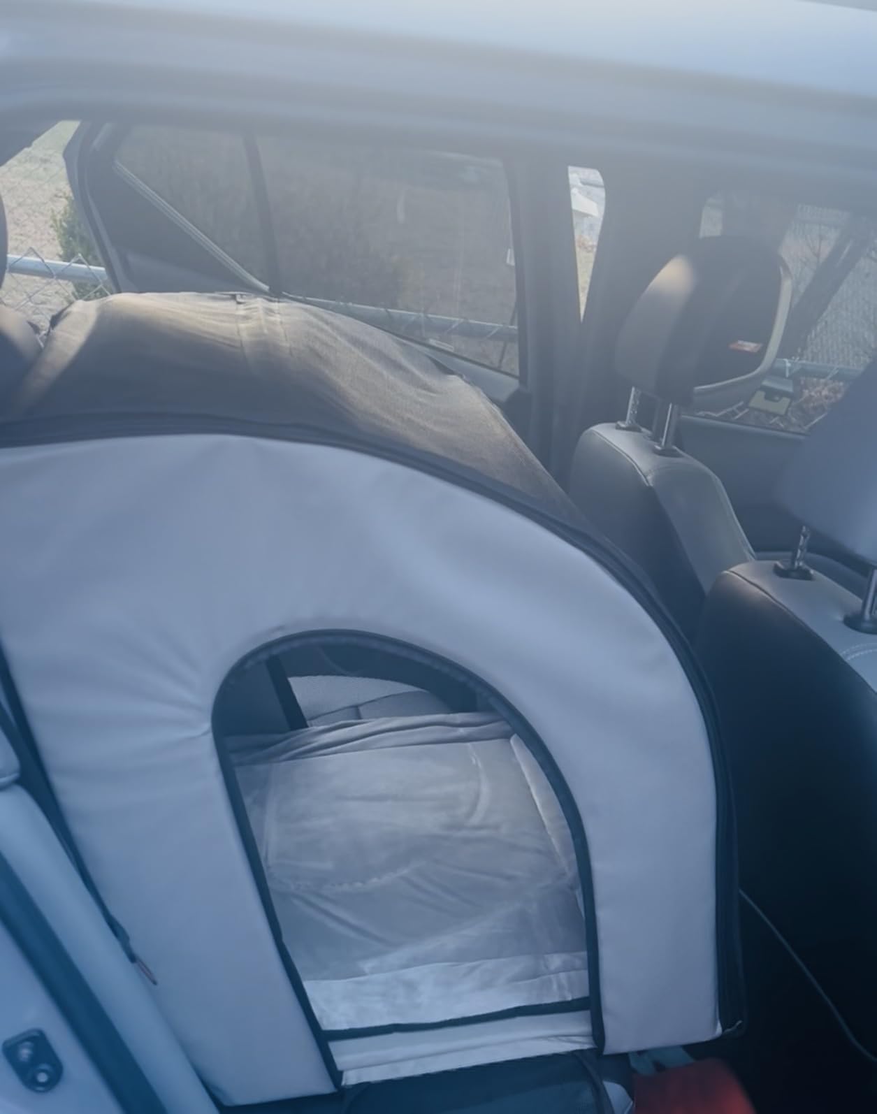 K&H Pet Products Enclosed Dog Car Seat, Travel Safety Carrier for Pets, Dog Travel Car Seat, Soft-Sided Covered Cat Carrier, Washable Pad, Multiple Entrances, Mesh Windows - Medium 24 X 19 X 17in customer photo 2