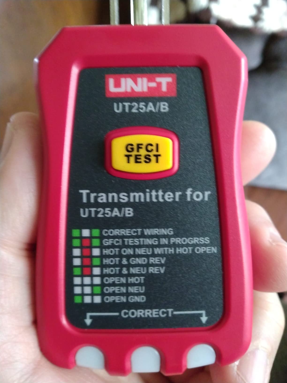 UNI-T AC Circuit Breaker Finder and Tracer Tool Kit with Electrical Integrated GFCI Outlet Tester, AC 90-120V USA Plug + Adjustable Sensitivity Beeper Indicattion+ Flashing LED Light - UT25A customer photo 2
