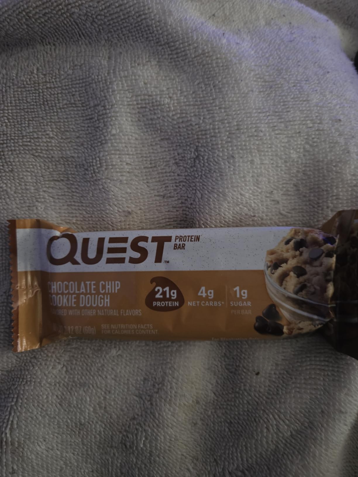 Quest Nutrition Chocolate Chip Cookie Dough Protein Bars, High Protein, Low Carb, Gluten Free, Keto Friendly, 12 Count customer photo 2
