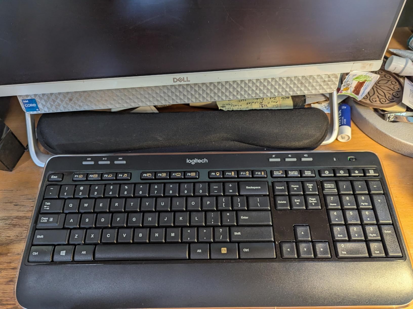 Keyboard Dust Cover, Covers Standard Size PC Keyboards, Silky Smooth Antistatic Vinyl, Translucent Coconut Cream Color with Blue Trim, Larger, (18W x2H x7D) customer photo 1