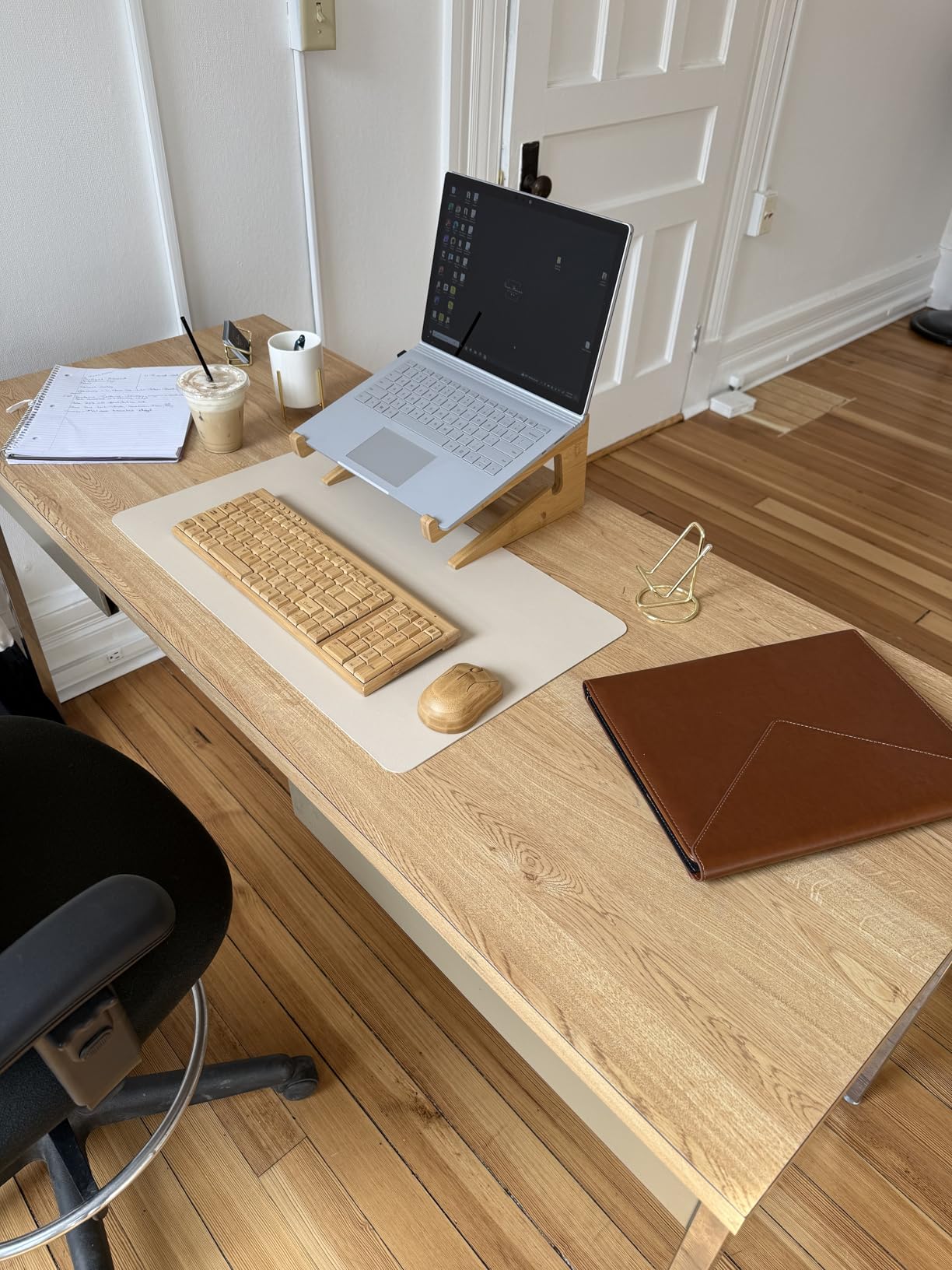 Smart Tech Handcrafted Natural Bamboo Wooden PC Wireless 2.4GHz Keyboard and Mouse Combo customer photo 2