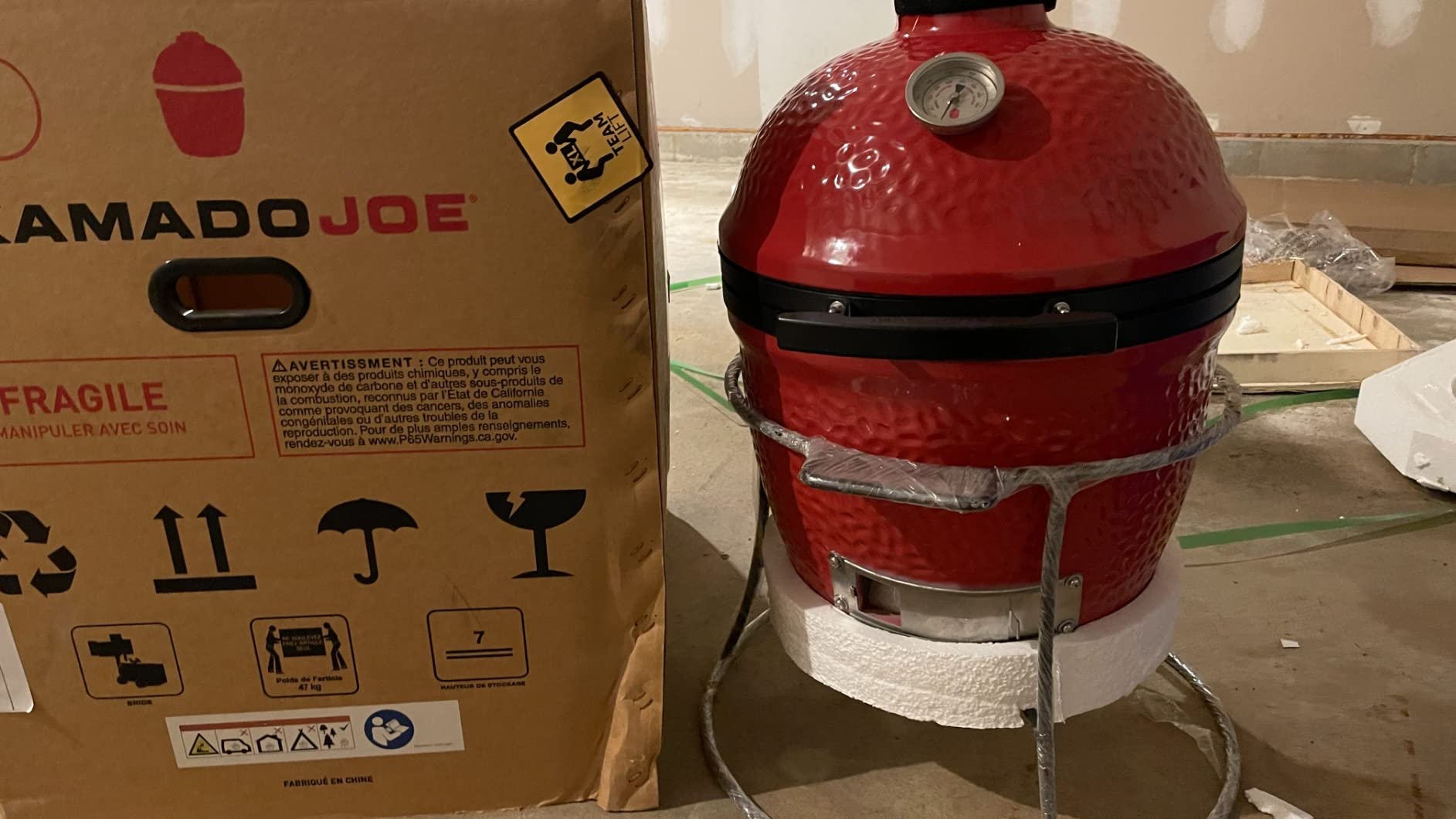 Kamado Joe Joe Jr 13.5-inch Portable Ceramic Charcoal Grill with Grill Stand, Stainless Steel Cooking Grate, Heat Deflectors and Ash Tool in Red, Model KJ13RH customer photo 2
