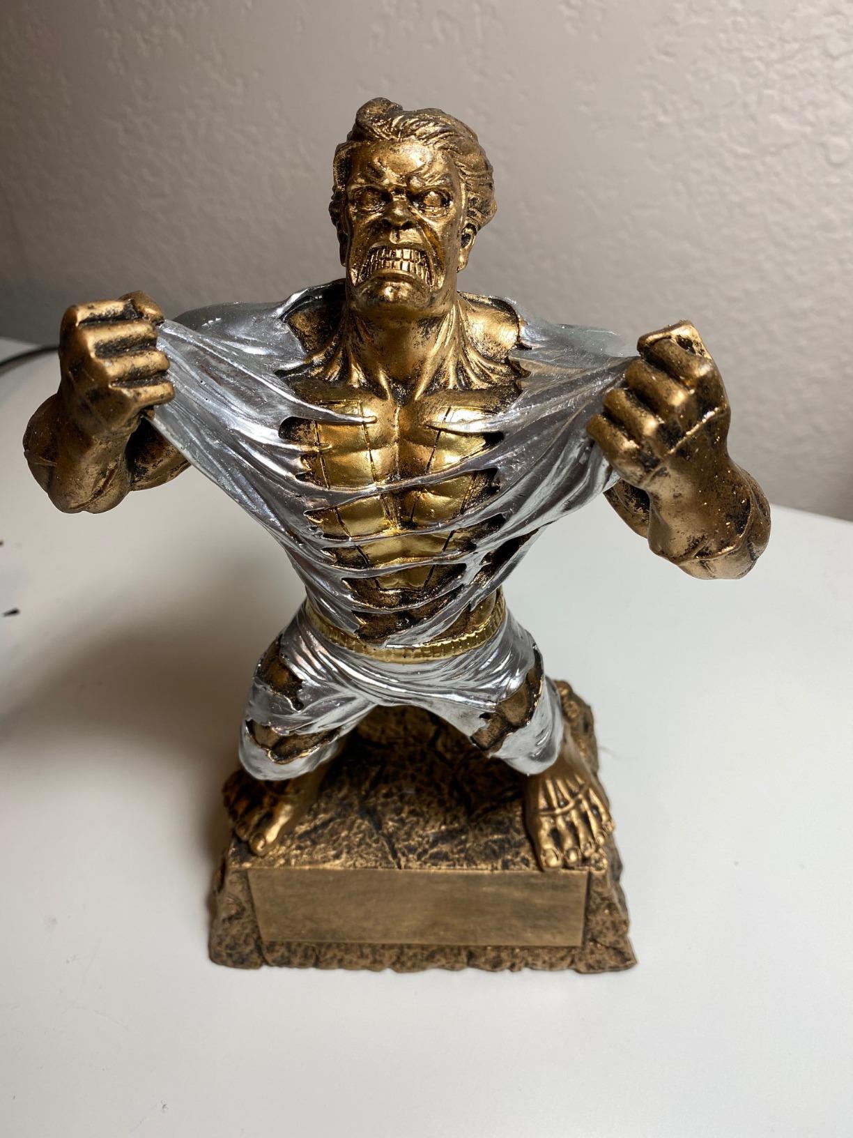 Decade Awards Monster Victory Trophy - 6.75 or 9.5 Inch Tall | Triumphant Beast Award | Victorious Champion Hulk Award for Sports or Academic Contests, 1st Place Winners - Engraved Plate on Request customer photo 2