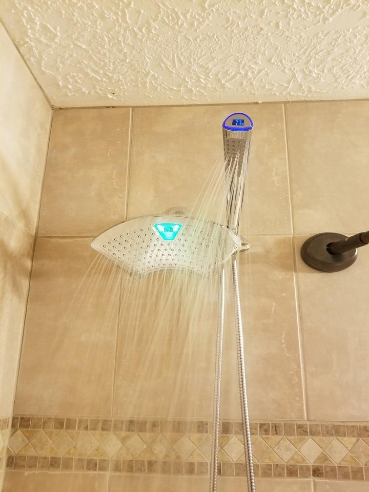 Dream Spa AquaFan 12 inch All-Chrome Rainfall-LED-Shower-Head with Color-Changing LED/LCD Temperature Display customer photo 2