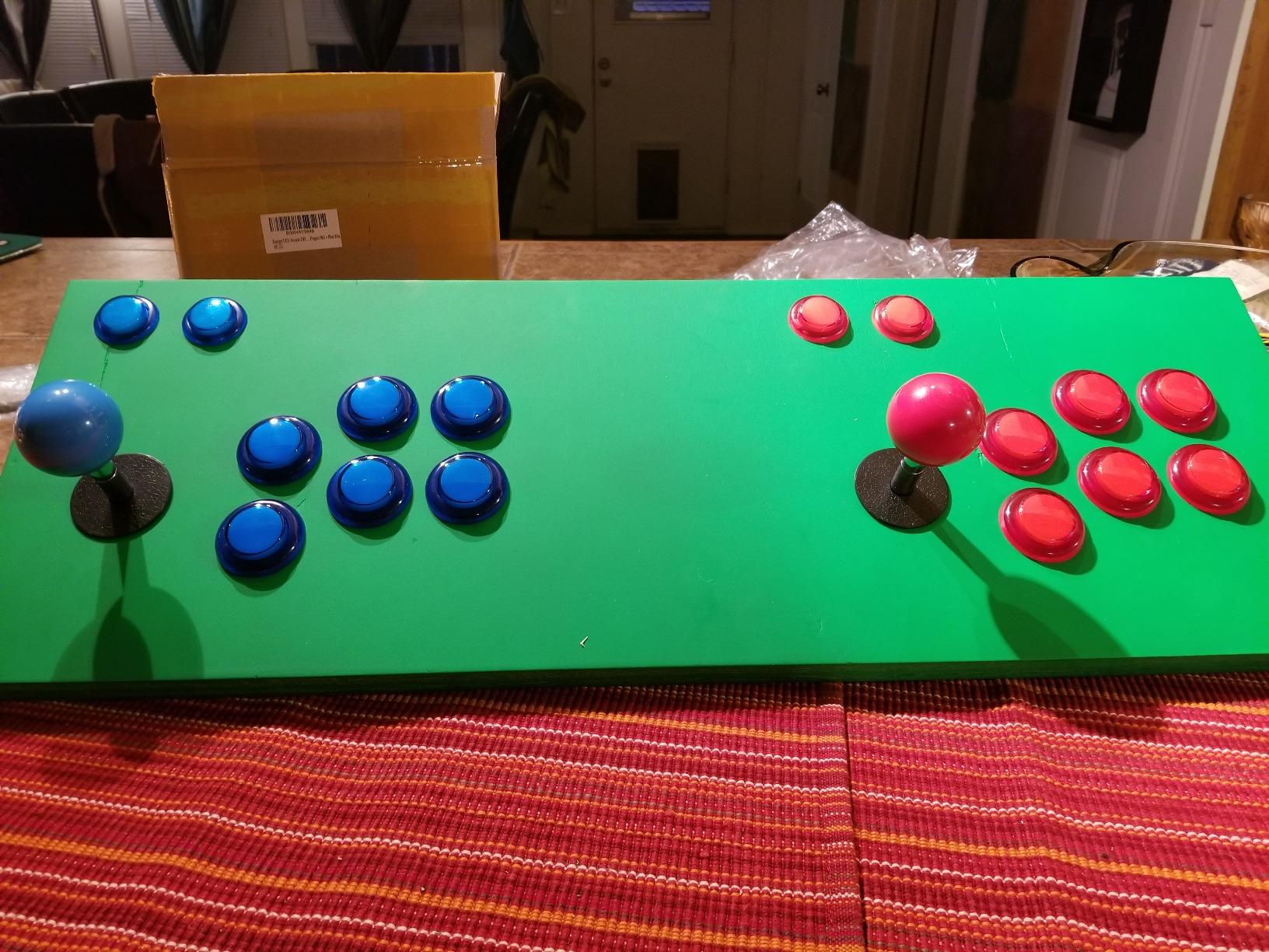 LED Arcade DIY Parts 2x Zero Delay USB Encoder + 2x 8 Way Joystick + 20x LED Illuminated Push Buttons for Mame Jamma Arcade Project Red + Blue Kits customer photo 2