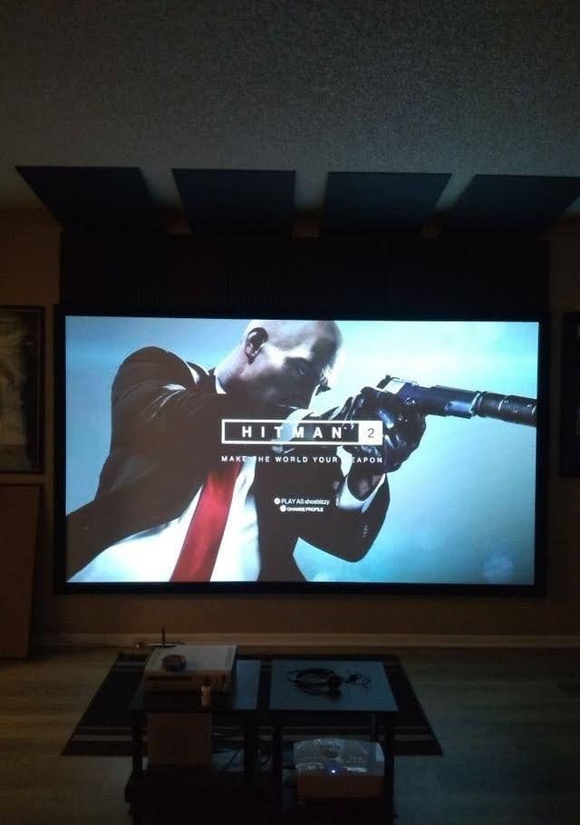 Elite Screens 120-Inch ALR Projector Screen 16:9 - Ceiling & Ambient Light Rejecting, Fixed Frame Wall Mounted, ISF-Certified CineGrey 3D for Home Theater, Standard Throw Projectors, ER120DHD3 customer photo 2
