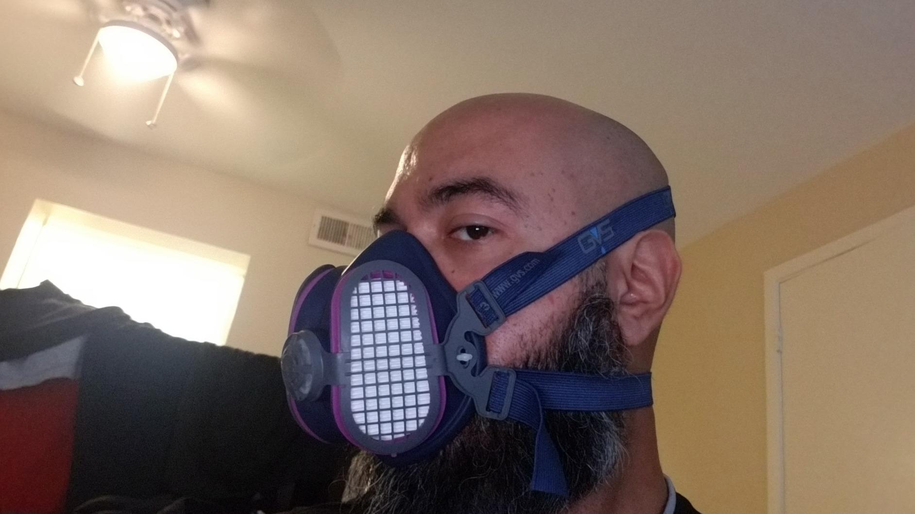 GVS SPR457 Elipse P100 Dust Half Mask Respirator with replaceable and reusable filters included, blue, m/l size customer photo 2