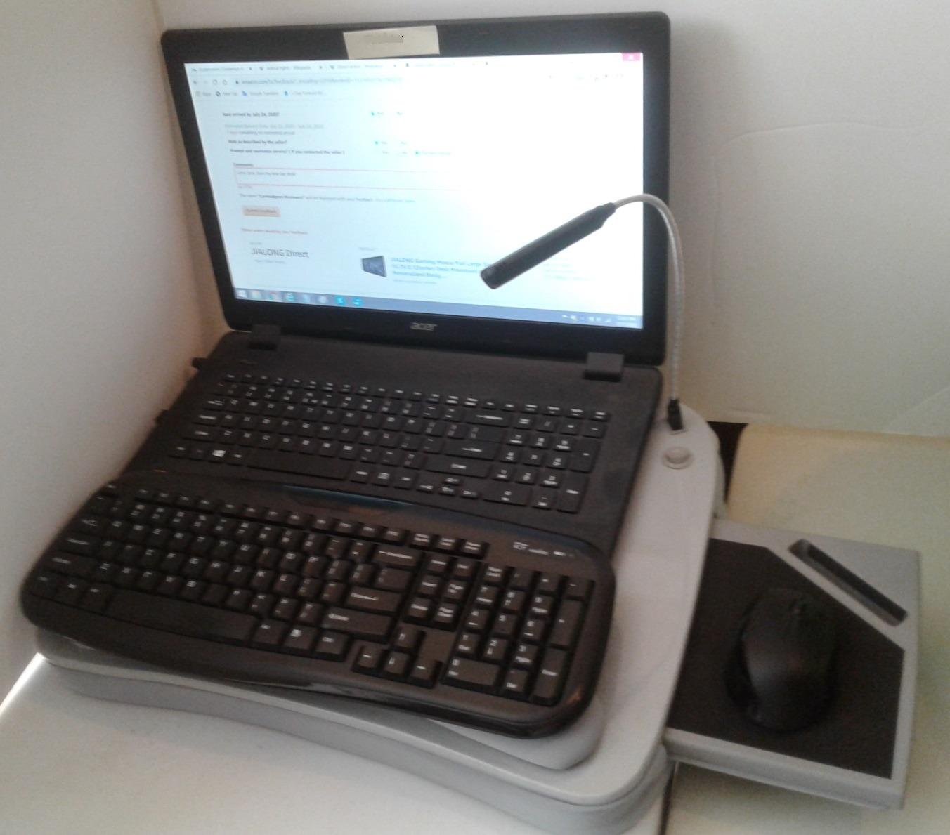 Sofia + Sam Multi Tasking Memory Foam Lap Desk with USB Light (Silver) | Supports Laptops Up to 15 Inches customer photo 2