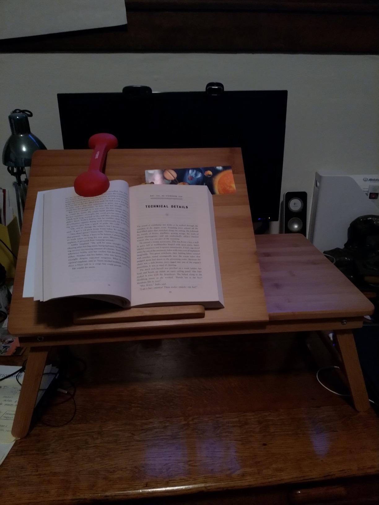 BirdRock Home Bamboo Laptop Bed Tray (Natural)| Multi-Position Adjustable Surface | Pull Down Legs | Storage Drawer customer photo 2