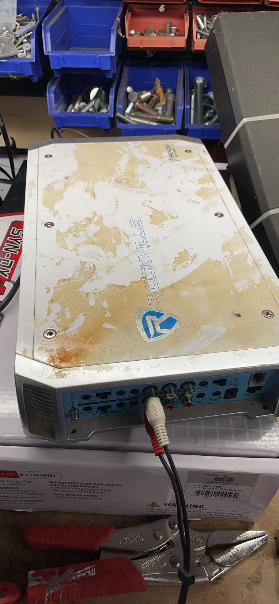 Rockville RXM-S6 2600W Peak/660W RMS 6-Channel Marine Amplifier, PA Microphone, Waterproof Design, Bass Remote for Boats and Marine Audio customer photo 1