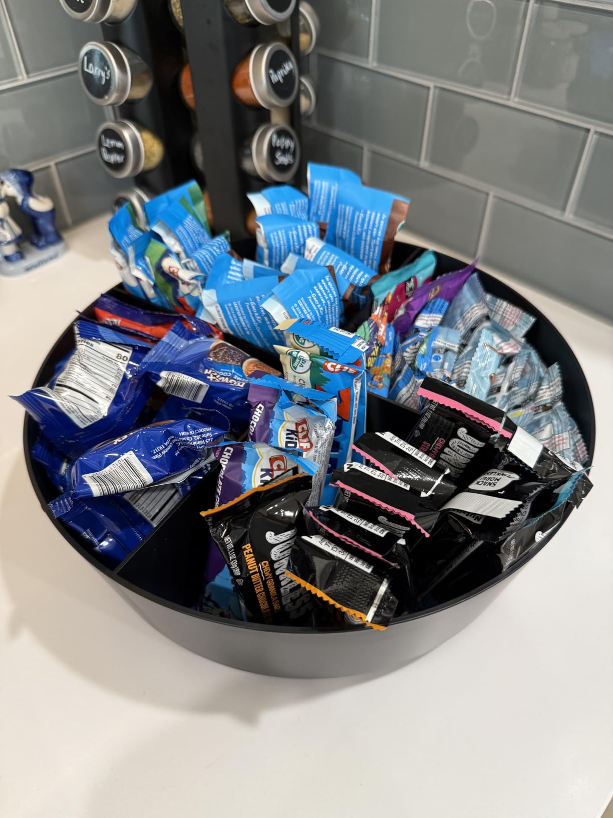 Mind Reader 2-Tier Snack Carousel, Countertop Organizer, Snack Tray, Breakroom, Kitchen, 14.25