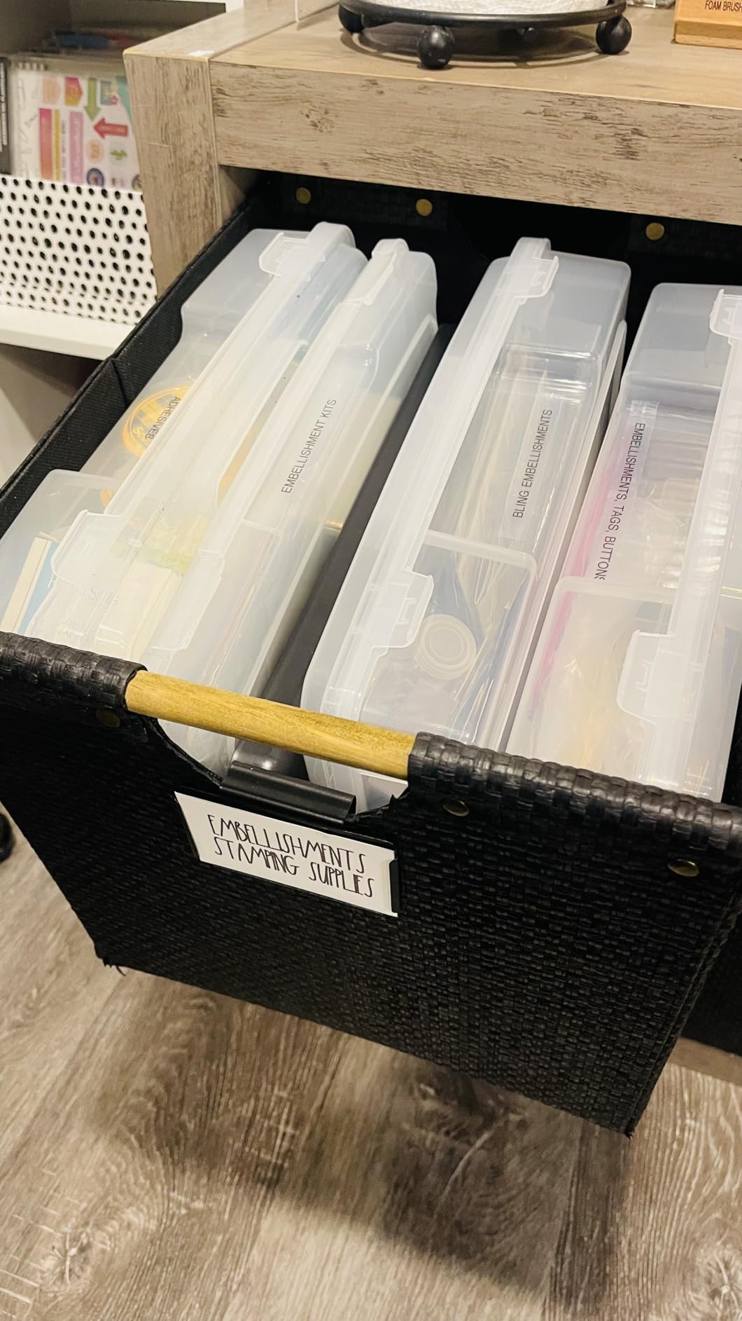 IRIS USA Board Game Storage Craft Organizer Box with Snap-Tight Latch Lid, 6-Pack Portable Plastic Case Bin for Puzzles, Magazines, Hobbies, Art Supplies, Fits 8.5