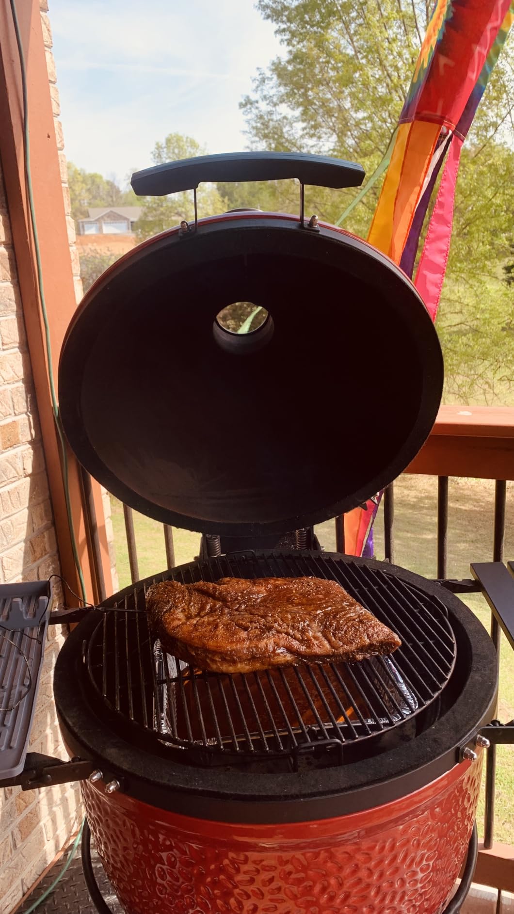 Kamado Joe Classic Joe Series II 18-inch Ceramic Charcoal Grill and Smoker with Cart, Side Shelves, Stainless Steel Grates and 250 Cooking Square Inches in Red, Model KJ-23RHC customer photo 2