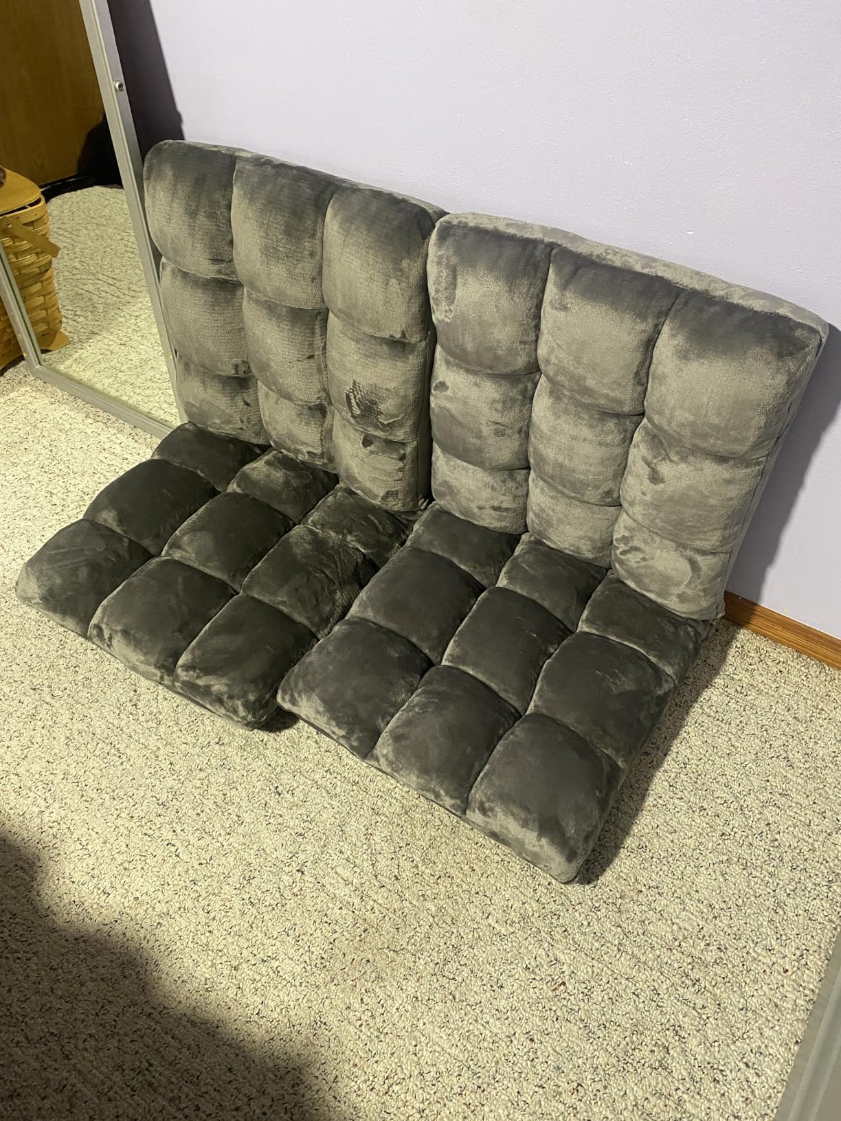 BIRDROCK HOME Adjustable Memory Foam Floor Chair - Ideal for Gaming, Reading, Meditation - Comfortable and Versatile - Suitable for Kids and Teenagers - Comfy Foldable Floor Seat - Grey customer photo 2