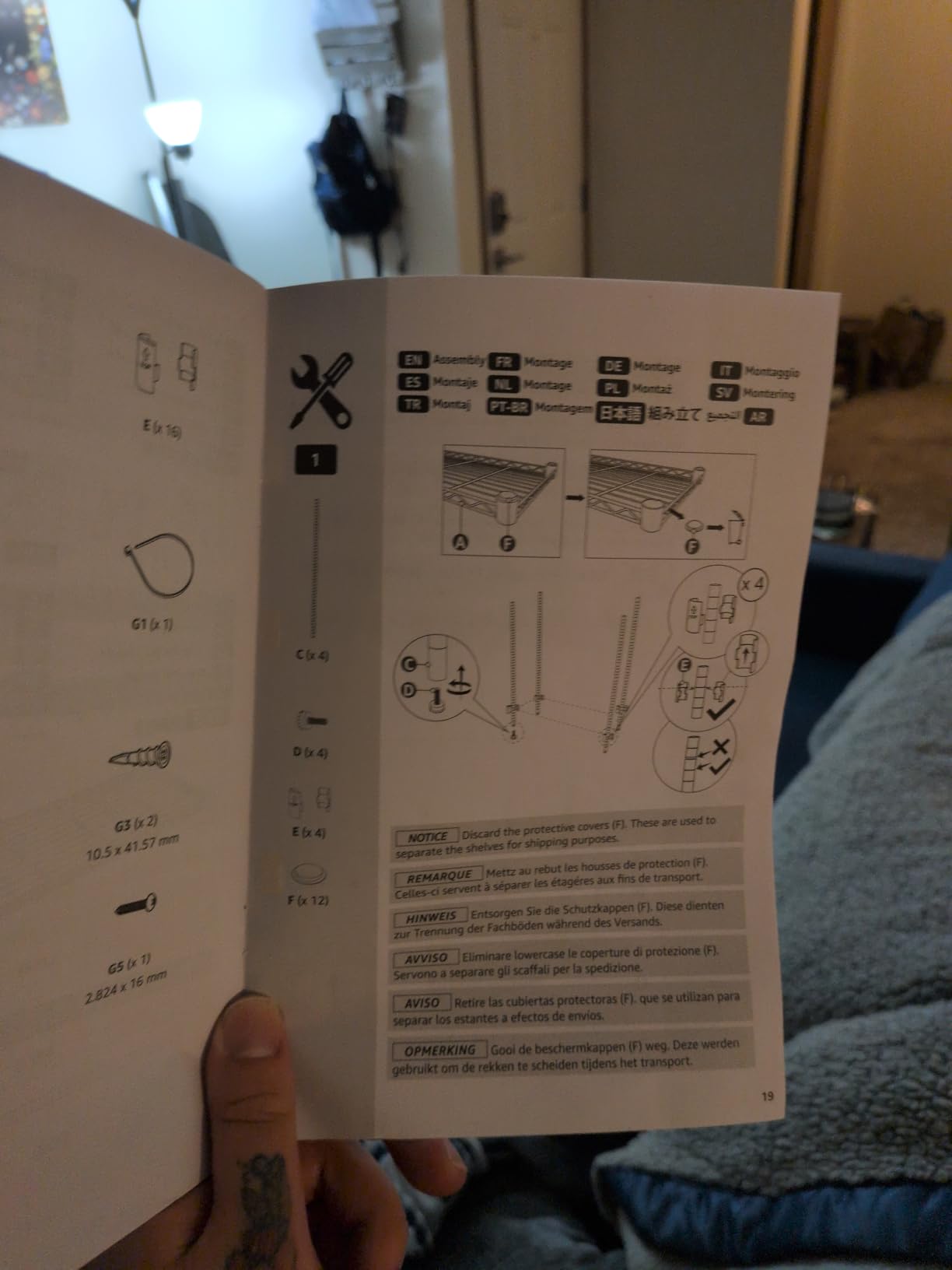 Amazon Basics 4-Shelf Adjustable Heavy Duty Steel Wire Rack Storage Shelving, Sturdy Garage Shelving, 350 lbs Capacity Per Shelf, Easy No-Tool Assembly, 36