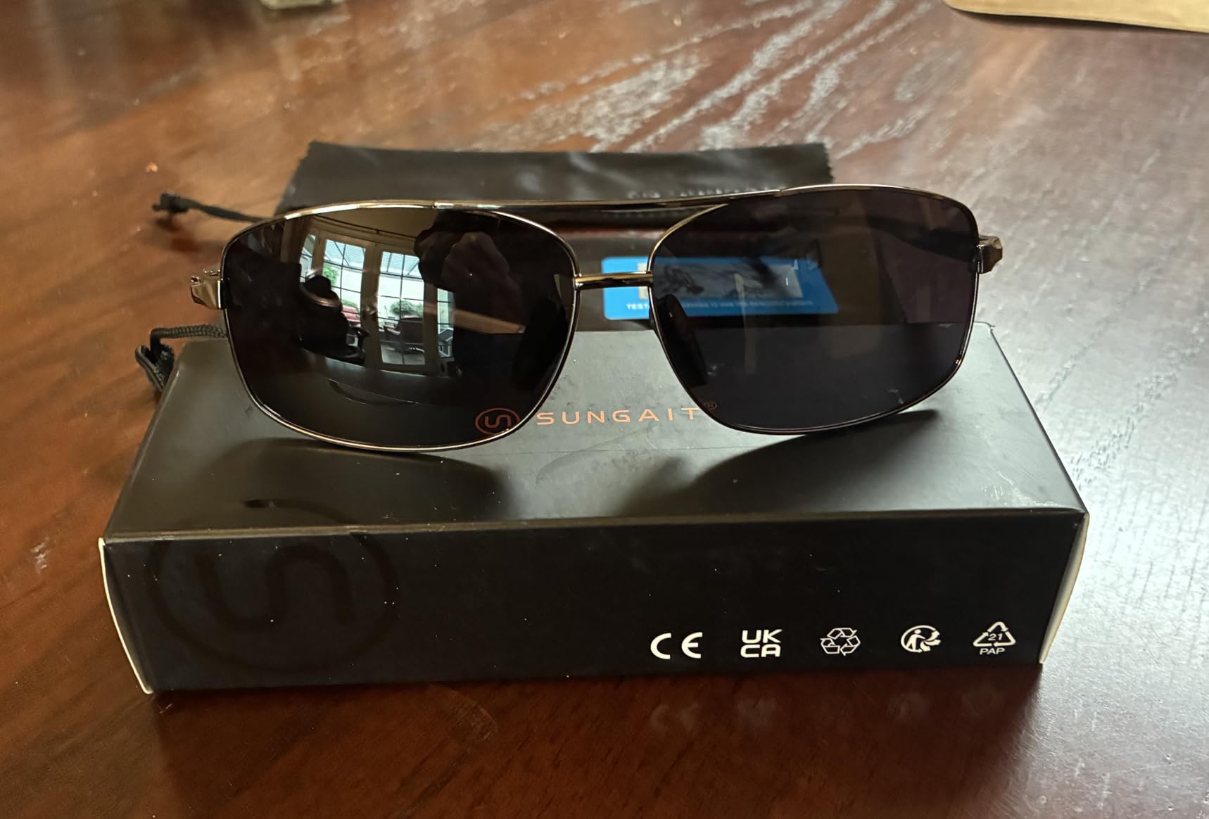 SUNGAIT Ultra Lightweight Rectangular Polarized Sunglasses Men UV400 Protection customer photo 1