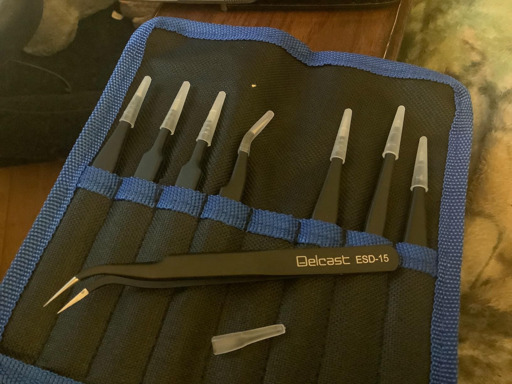 Delcast TZ-8X ESD Safe Anti-Static Stainless Steel Tweezers Set for Electronics, Jewelry, Crafts, 8 Piece customer photo 1