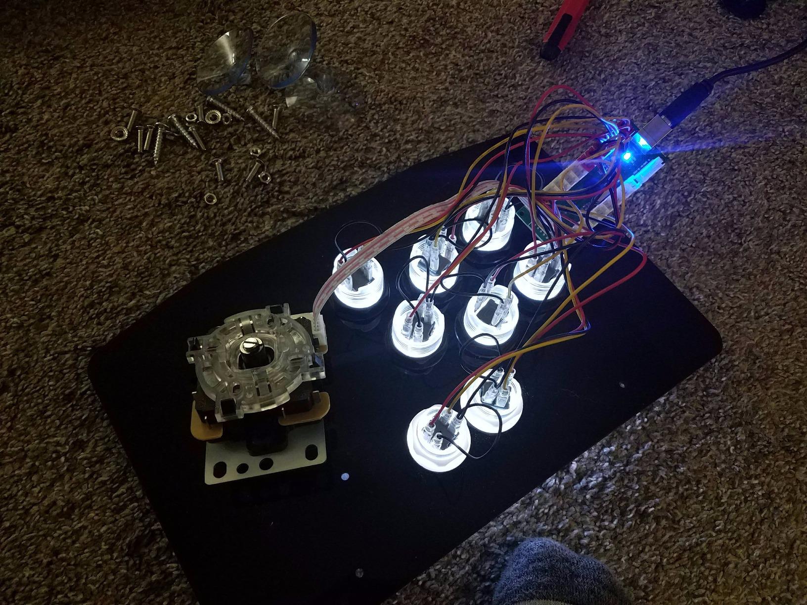 EG STARTS Classic Arcade Games Cabinet Kit USB Encoder to PC Joystick handle + 5V Led Lights Push Buttons Compatible Arcade PC Game DIY Project & Mame & Raspberry Pi DIY Parts White customer photo 1