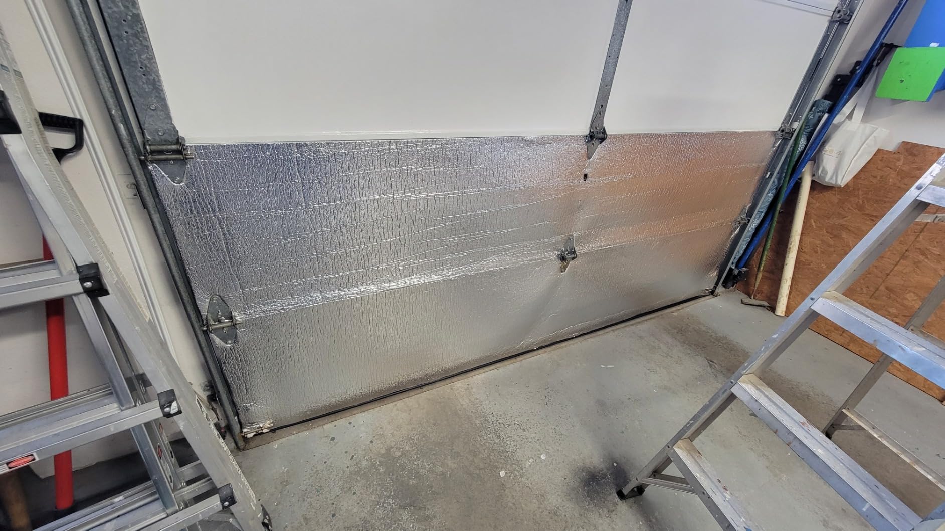 US Energy NASATECH (Pre-Cut for 16 Panel) 2 Car Garage Door Reflective Insulation Kit (R8) 1/4 thick w/ New And Improved Super Heavy Duty Double Sided Foam Tape Fits 16x7 16x8 18x7 18x8 Garage Doors customer photo 2