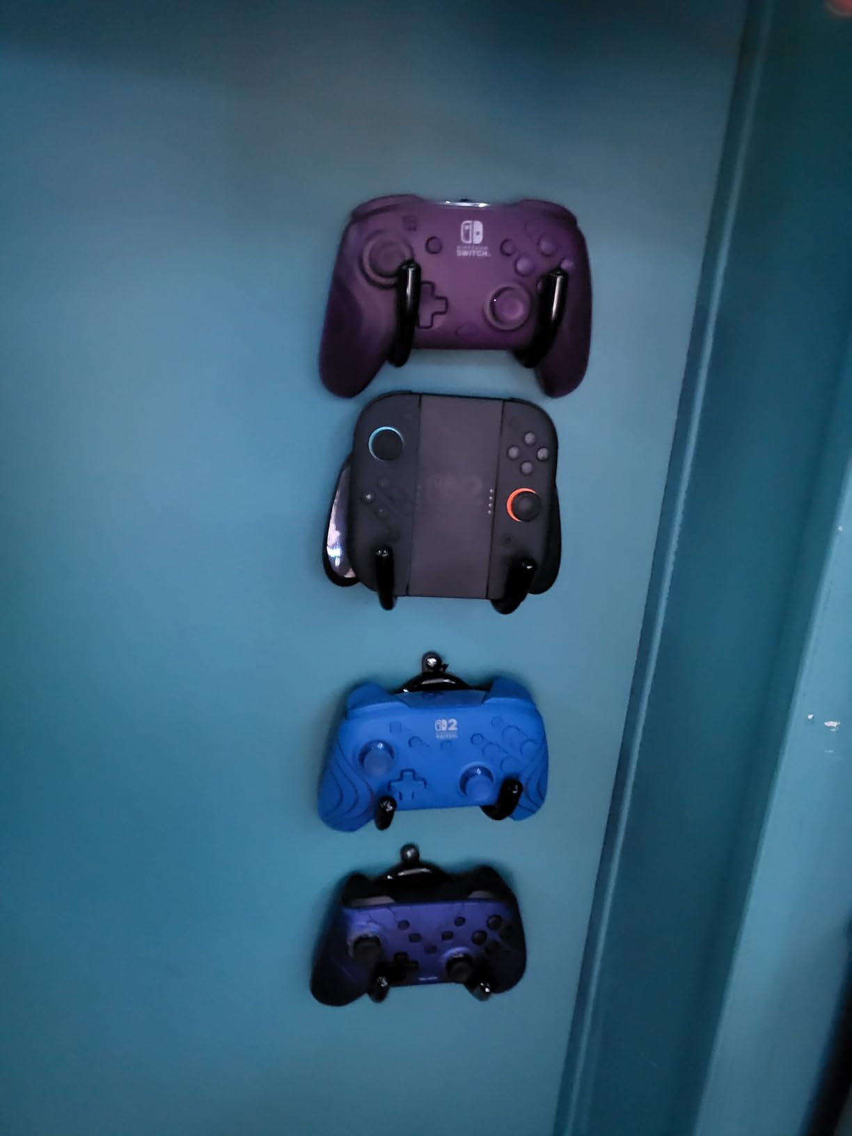 YYST Universal Game Controller Organizer Wall Rack Wall Mount Wall Clip Wall Hanger Compatible With Xbox One PS4 Switch Pro controller 4/PK - NO GAME CONTROLLER - No Falling customer photo 2