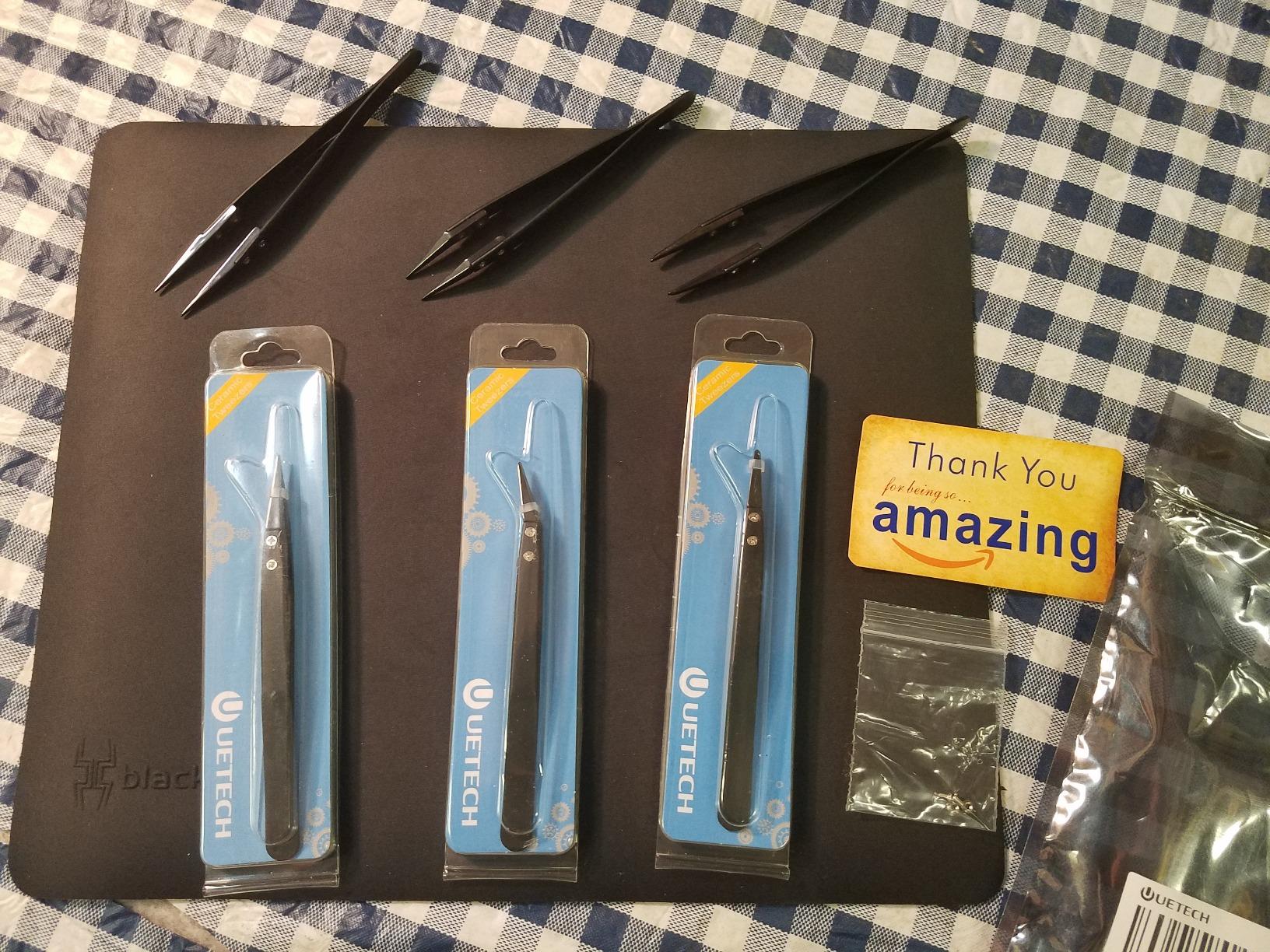 Black Ceramic Tweezers Set - Antistatic,Anticorrosion,Antimagnetic,Highly Heat Resistant up to 3000F(3Pack) customer photo 2