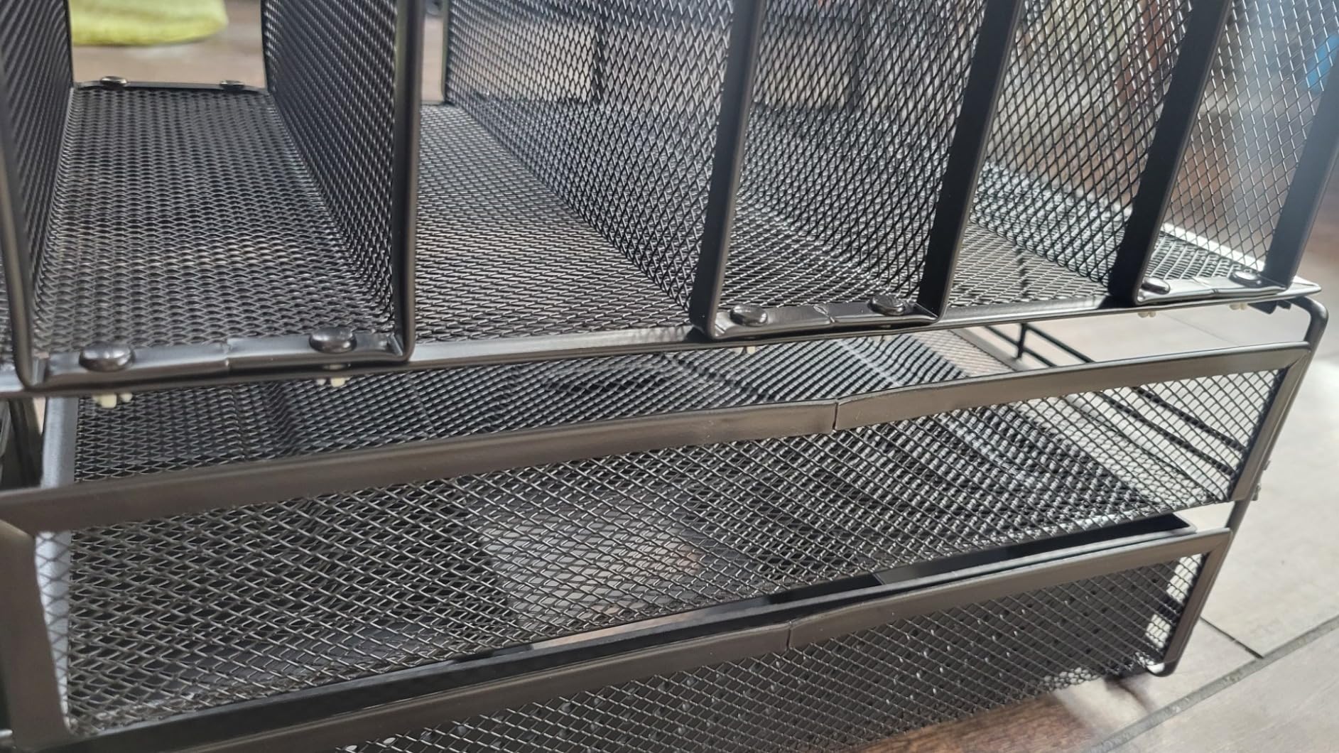 Simple Houseware Mesh Desk Organizer with Sliding Drawer, Double Tray and 5 Upright Sections, Black customer photo 1