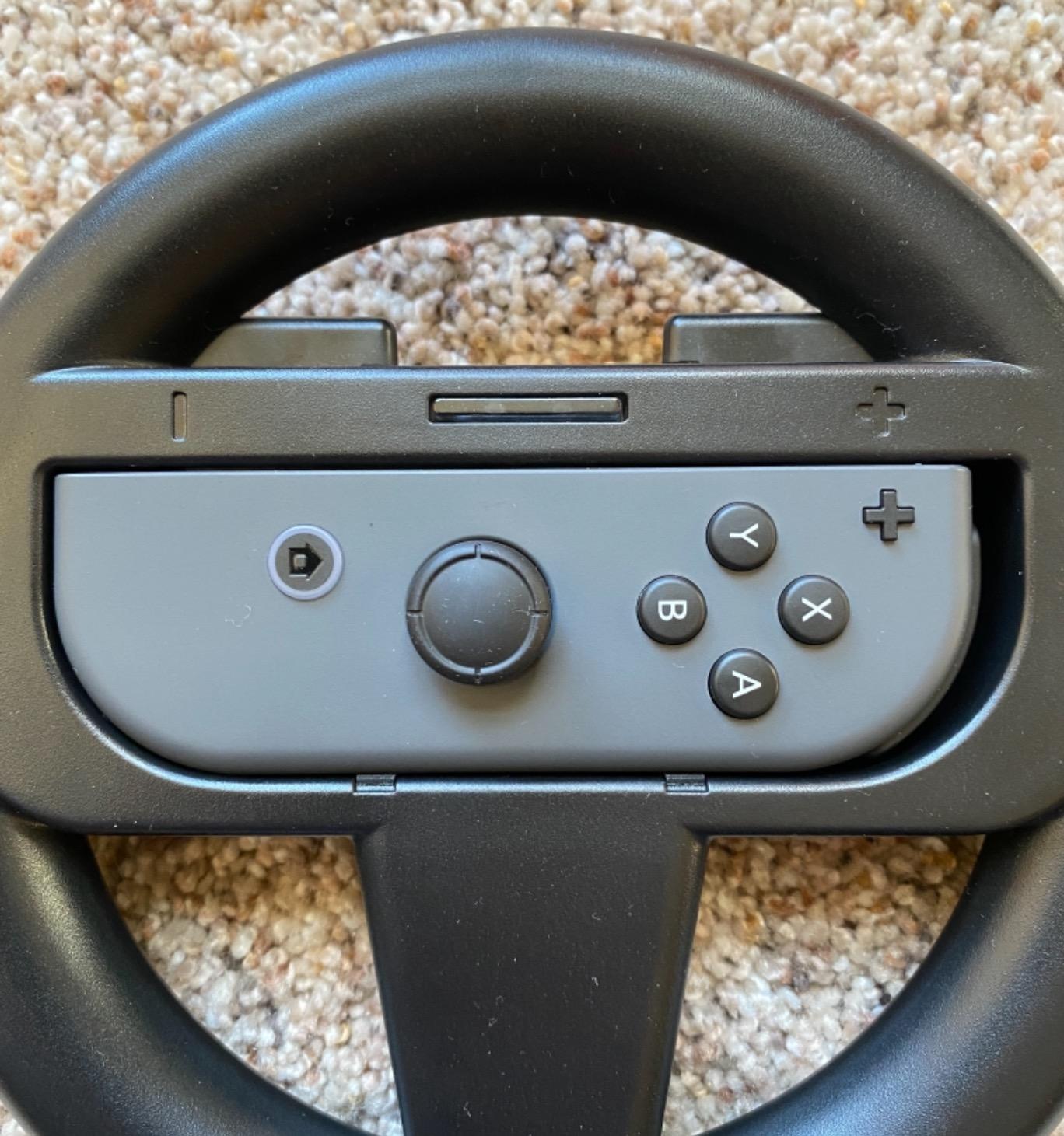 Orzly Steering Wheels for Nintendo Switch & OLED Console JoyCons, Racing Wheels for Mario Kart 8 Deluxe - TWIN PACK [2X Black] customer photo 1