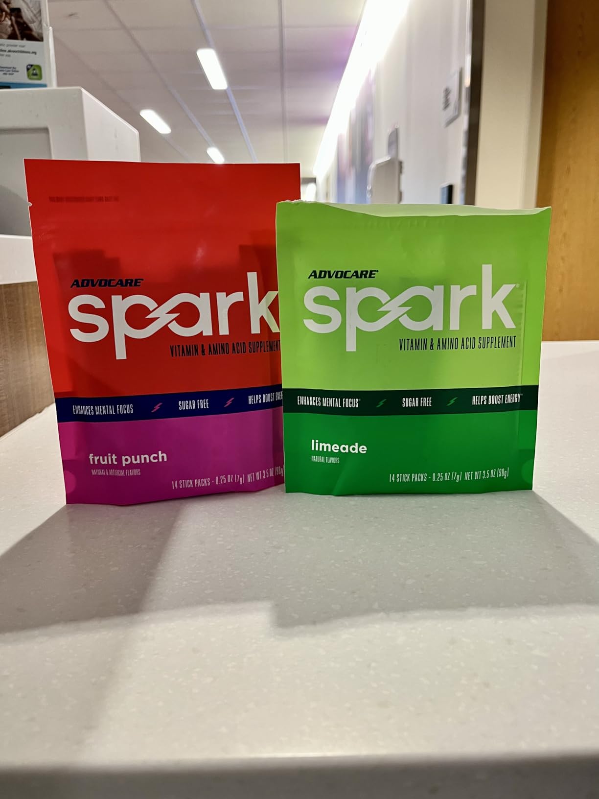AdvoCare Spark - Energy Drink Mix - Vitamin & Amino Acid Supplement - Supports Energy & Focus* - Portable Immune Support* - Sugar-Free - Fruit Punch, 14 Stick Packs (3.5 oz) customer photo 1