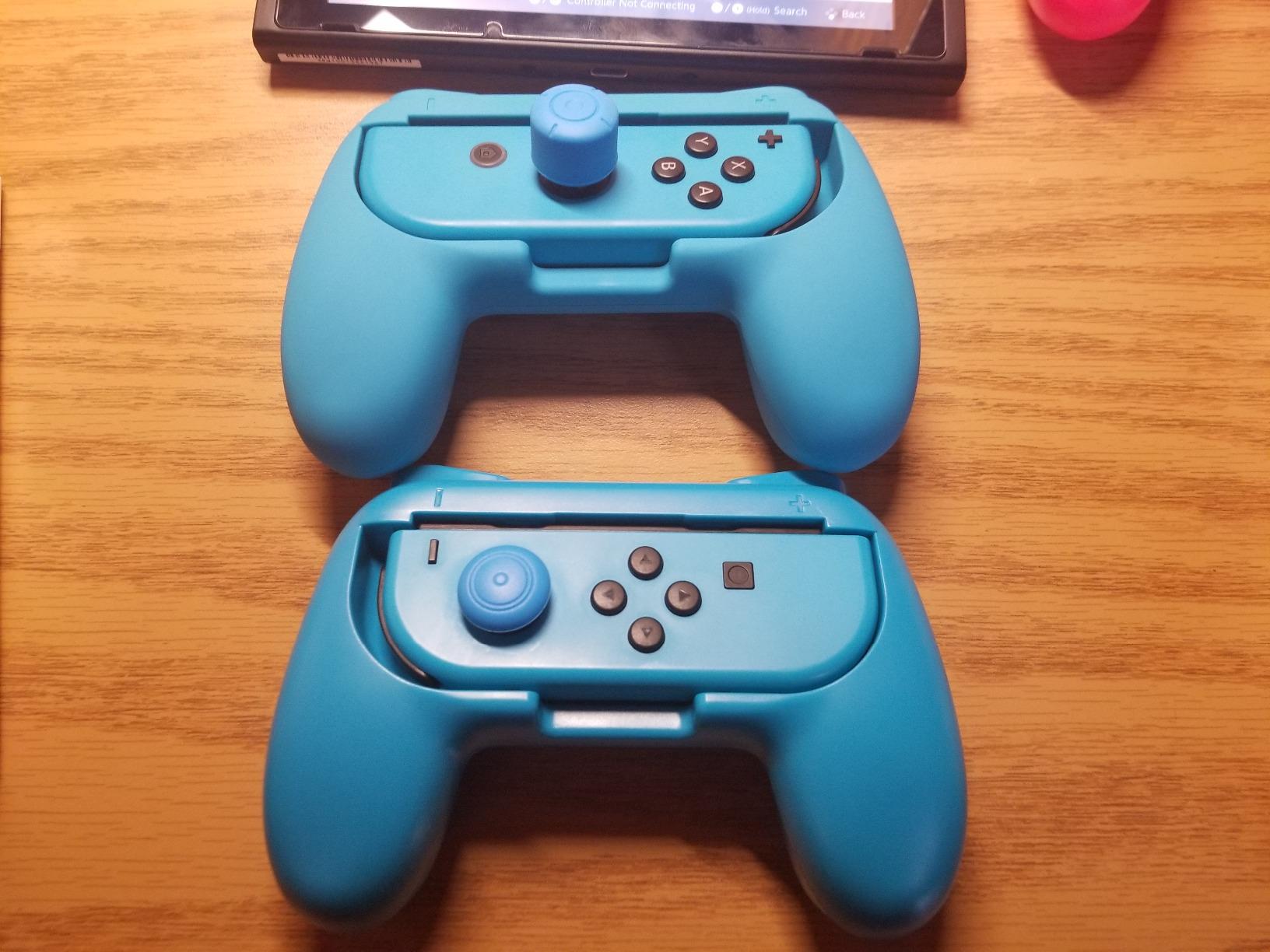 FASTSNAIL Grips Compatible with Nintendo Switch for Joy Con & OLED Model for Joycon, Wear-Resistant Handle Kit and Non-Slip Thumb Grips for Switch Joycon 1 Controller 2 Pack (Black) customer photo 1