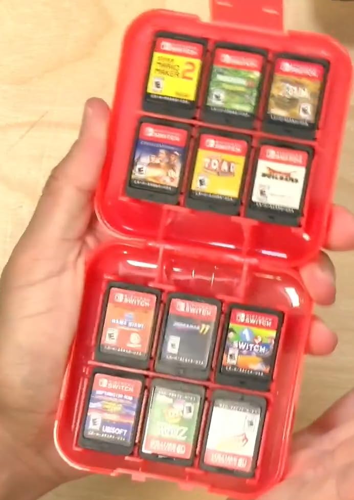 Amazon Basics Game Storage Case for 24 Nintendo Switch Games - 3.4 x 3.4 x 1 Inches, Blue customer photo 2