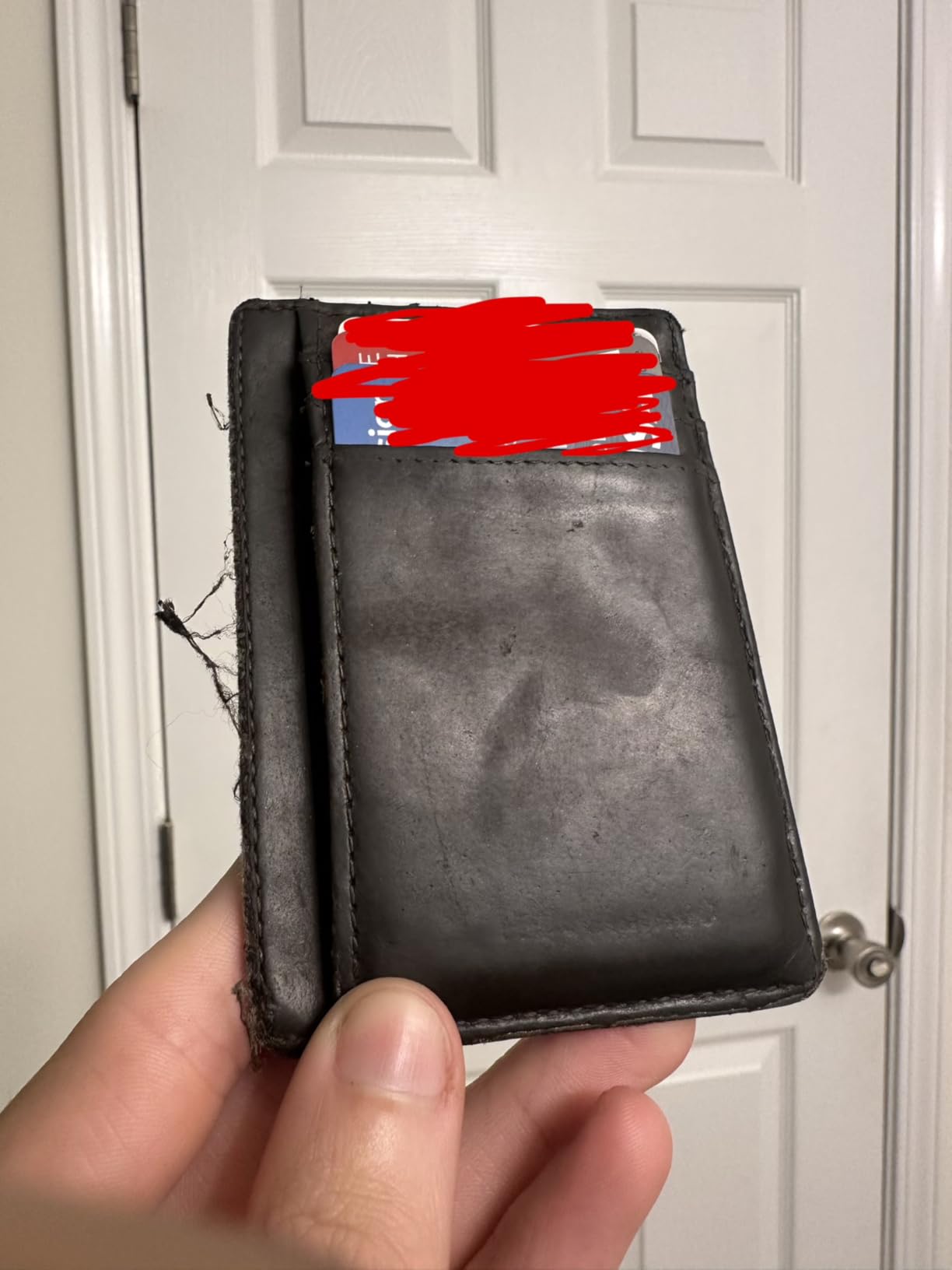 Slim Wallet Front Pocket Minimalist Leather RFID Blocking Medium Size customer photo 2