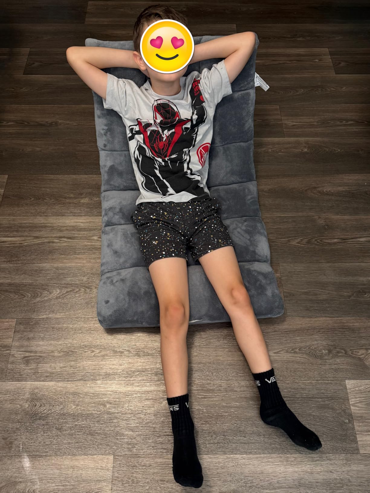 Giantex Folding Floor Chair with Back Support, 14 Adjustable Position, Padded Sleeper Bed, Couch Recliner, Gaming Floor Chairs for Adults, Meditation, Living Room (Grey) customer photo 2